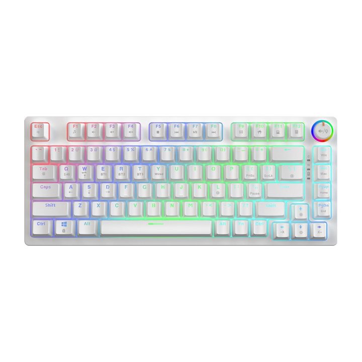 SAVIO PHENIX WHITE Wireless Mechanical Keyboard Gateron Red Pro ABS