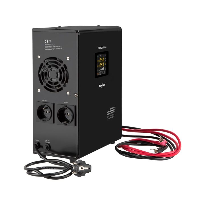 Rebel POWER-1000 Wall-Mounted Emergency Power Supply – a pure sine wave inverter with a 12V charging function 230V 1000VA/700W