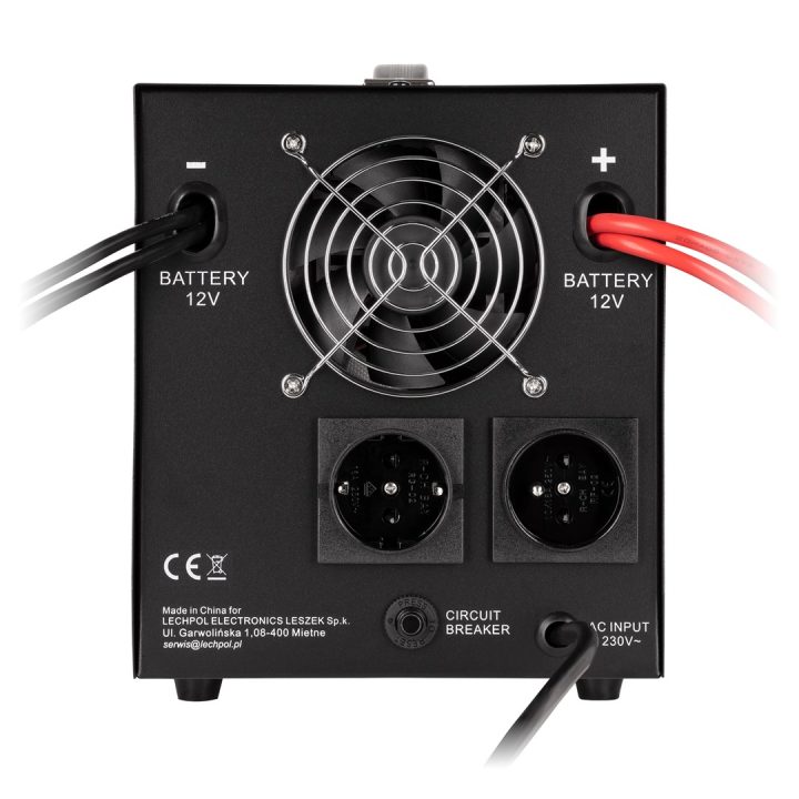 Rebel POWER-1500-LFP4 emergency power supply – a pure sine wave inverter with a 12V charging function 230V 1500VA/1050W