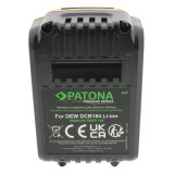 PATONA Batteria Premium per DeWalt DCB184 (18V 5.0Ah XR) nero giallo