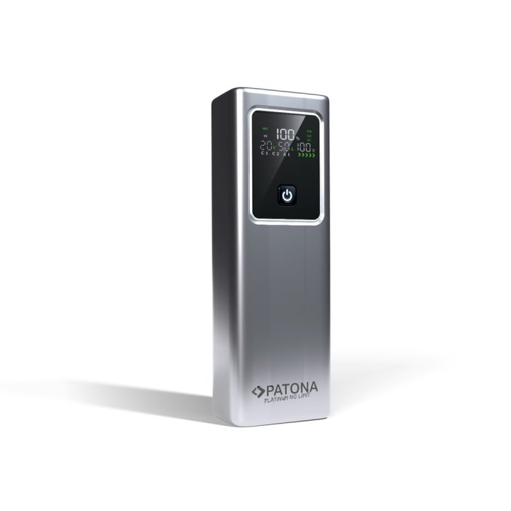 PATONA Platinum Powerbank Luxury One PD100 | 20000mAh | PD 100W | USB-C + USB-A argento nero