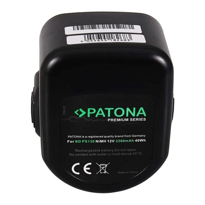 PATONA Batteria di ricambio Black & Decker PS130 12 V 3300 mAh Ni-MH