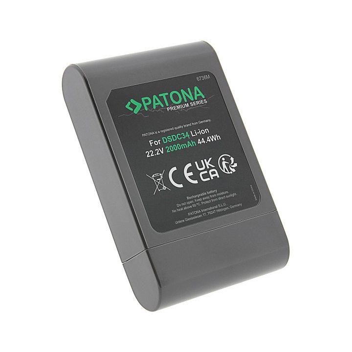 PATONA Batteria di ricambio Dyson DC44 DC34 22.2 V 2000 mAh Li-Ion