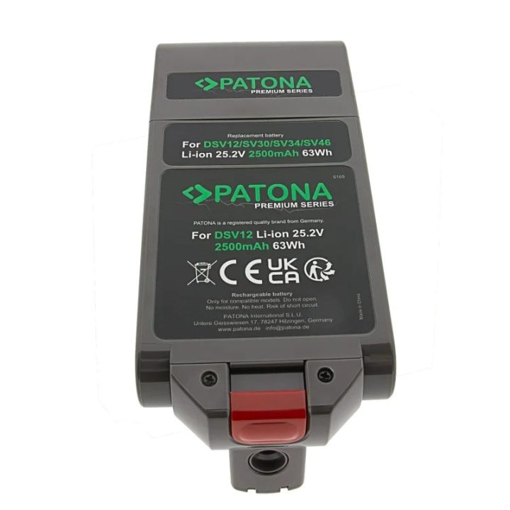 PATONA Batteria di ricambio Dyson V12 SV30 SV34 SV46 25.2 V 2500 mAh Li-Ion