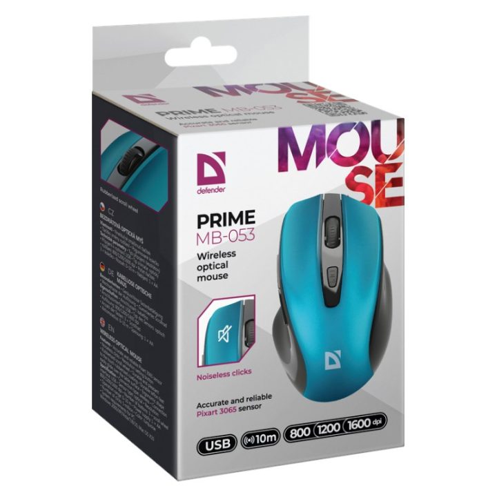 DEFENDER MOUSE WIRELESS PRIME TURCHESE 52054
