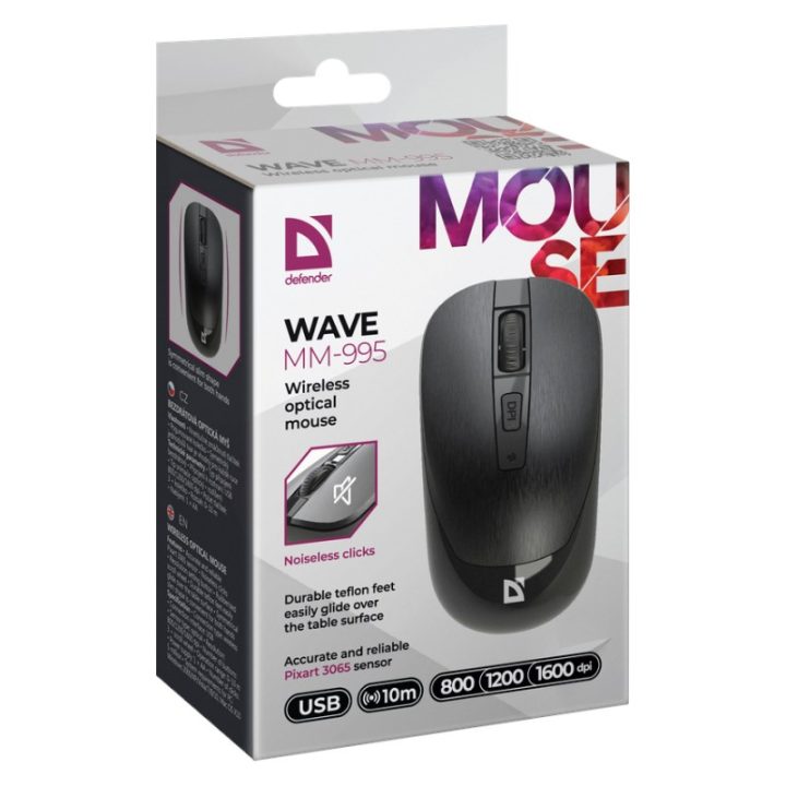 DEFENDER MOUSE WIRELESS WAVE NERO 52995