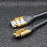 Qoltec 50356 HDMI cable 3 m HDMI Type A (Standard) 3 x HDMI Type A (Standard) Black Gold