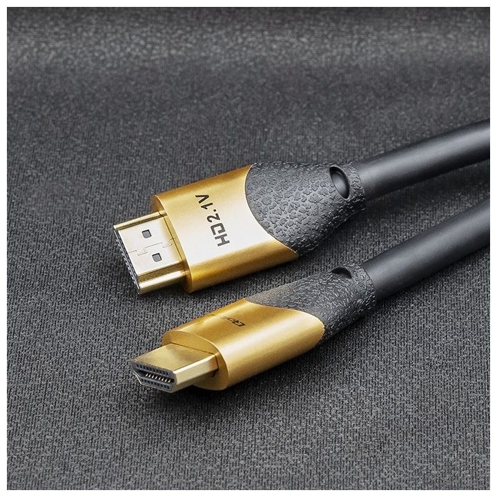 Qoltec 50356 HDMI cable 3 m HDMI Type A (Standard) 3 x HDMI Type A (Standard) Black Gold