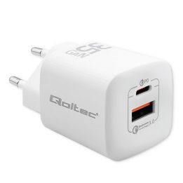 Qoltec 50763 mobile device charger Laptop Portable gaming console Power bank Smartphone Smartwatch Tablet White AC Fast charging