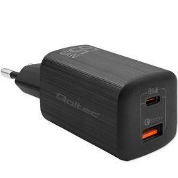 Qoltec 50766 mobile device charger Laptop Portable gaming console Power bank Smartphone Smartwatch Tablet Black AC Fast charging