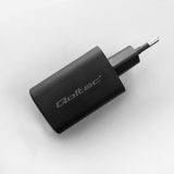 Qoltec 50766 mobile device charger Laptop Portable gaming console Power bank Smartphone Smartwatch Tablet Black AC Fast charging