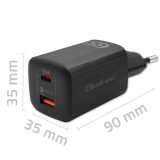 Qoltec 50766 mobile device charger Laptop Portable gaming console Power bank Smartphone Smartwatch Tablet Black AC Fast charging