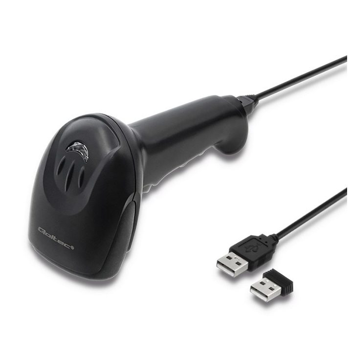 Qoltec 50868 Wireless Laser Scanner 1D | 2D | Black
