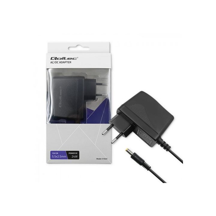 Qoltec 51023 power adapter/inverter Indoor 24 W Black