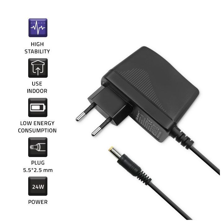 Qoltec 51023 power adapter/inverter Indoor 24 W Black