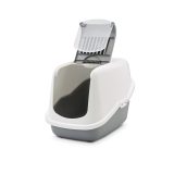 SAVIC Nestor White-Grey - Covered Cat Litter Box - 56x39x38.5 cm - 1 pc