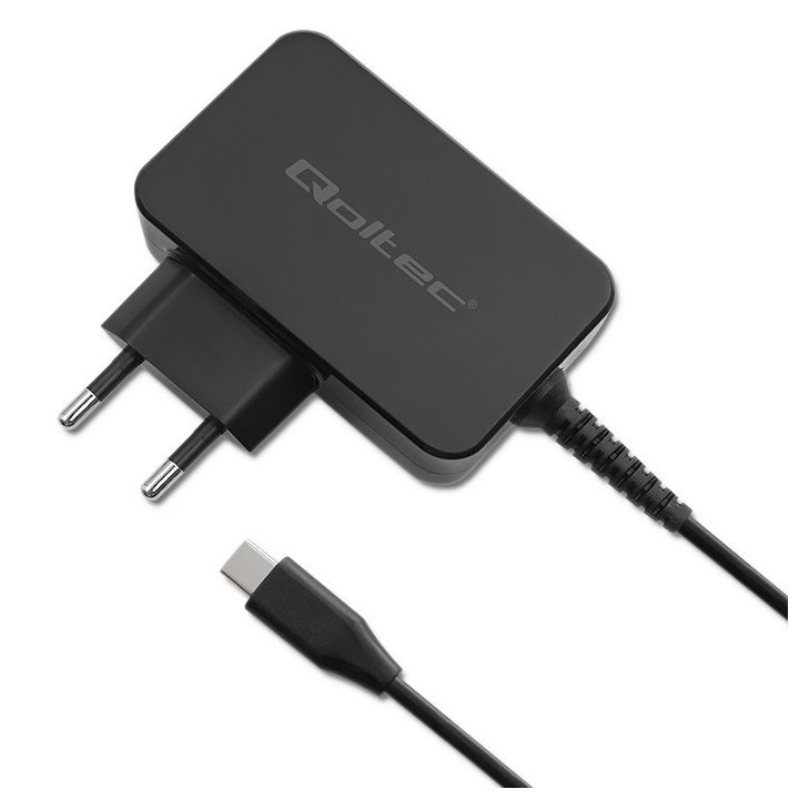 Qoltec 52386 GaN POWER PRO charger | 1xUSB-C | 65W | 5-20V | 3-3.25A | Black