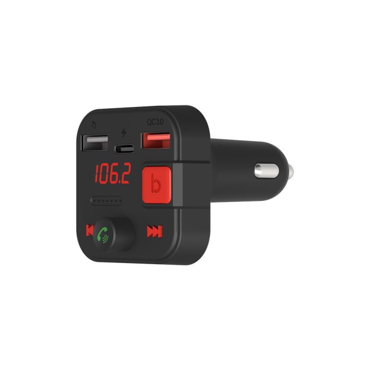 SAVIO FM transmitter Bluetooth 5.3 QC 3.0 charger LED display Bass Boost TR-15 black