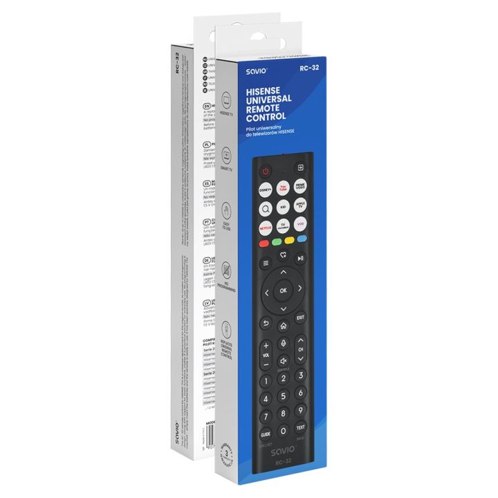 SAVIO RC-32 Universal/replacement remote control for HISENSE TV – SMART TV