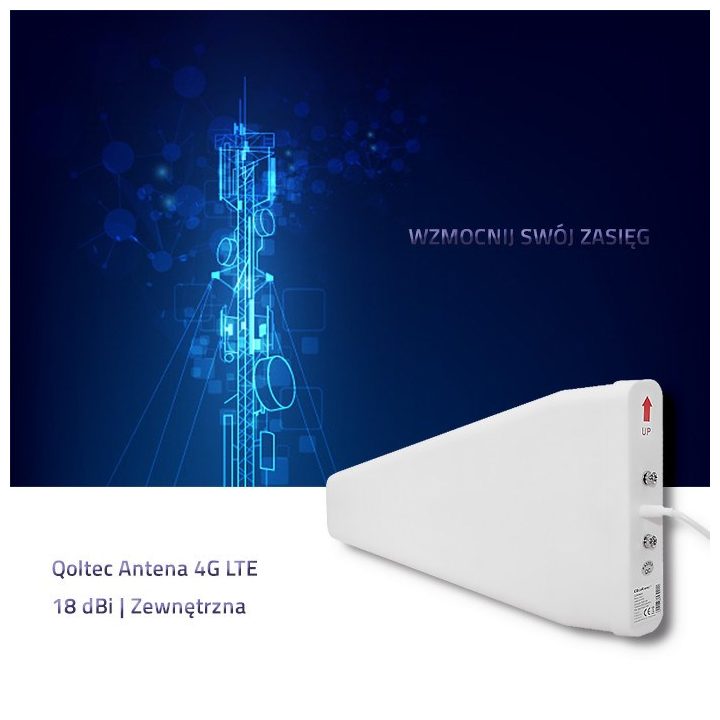 Qoltec 57021 4G LTE Antenna | 18 dBi | Outdoor
