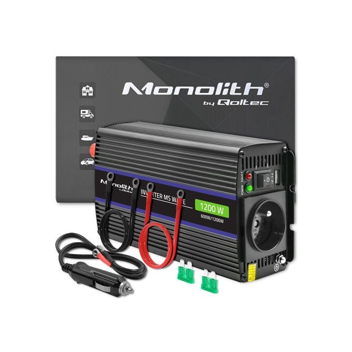 Qoltec Monolith power adapter/inverter Auto/Indoor 600 W Black
