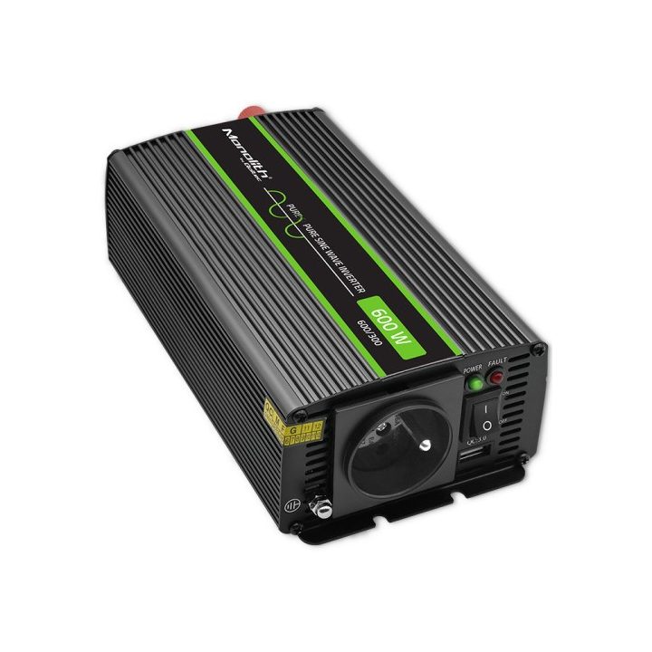 Qoltec Monolith power adapter/inverter Auto/Indoor 600 W Black