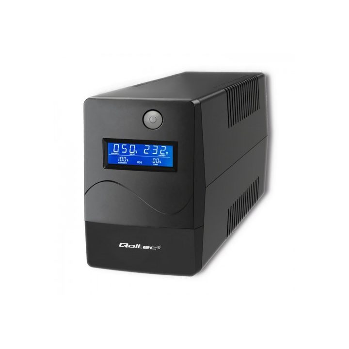Qoltec Monolith uninterruptible power supply (UPS) Double-conversion (Online) 0.45 kVA 240 W 2 AC outlet(s)