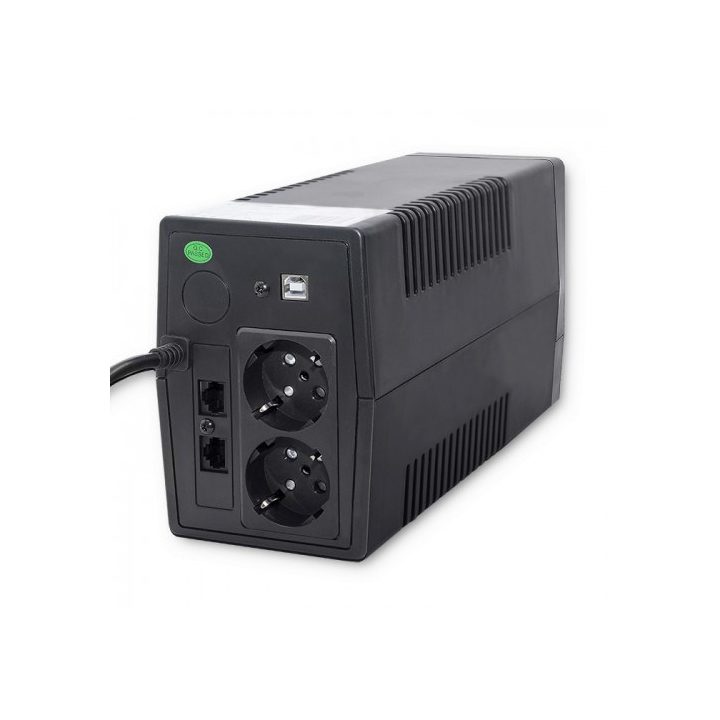 Qoltec Monolith uninterruptible power supply (UPS) Double-conversion (Online) 0.45 kVA 240 W 2 AC outlet(s)