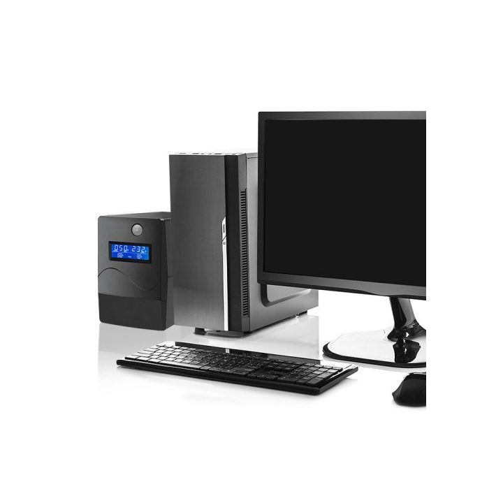 Qoltec Monolith uninterruptible power supply (UPS) Double-conversion (Online) 0.45 kVA 240 W 2 AC outlet(s)