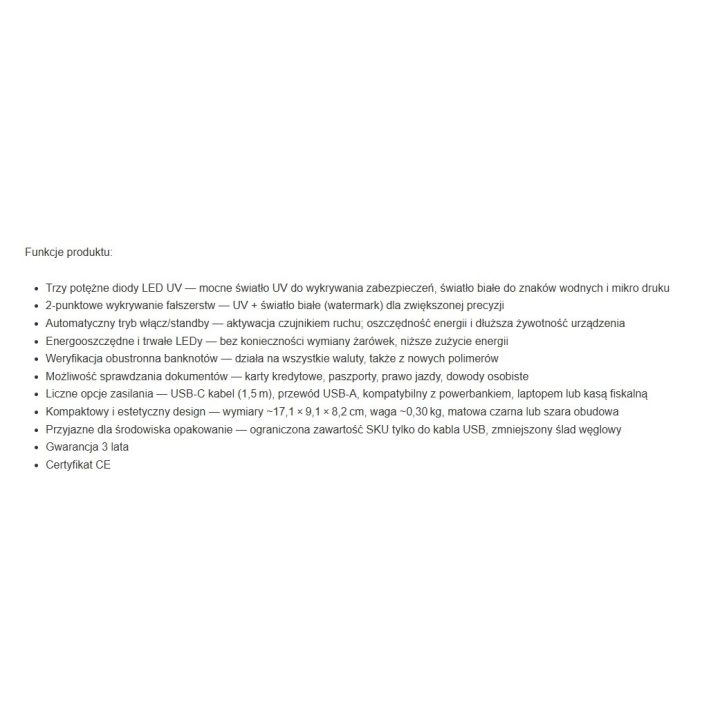 Safescan 75 LED UV banknote tester