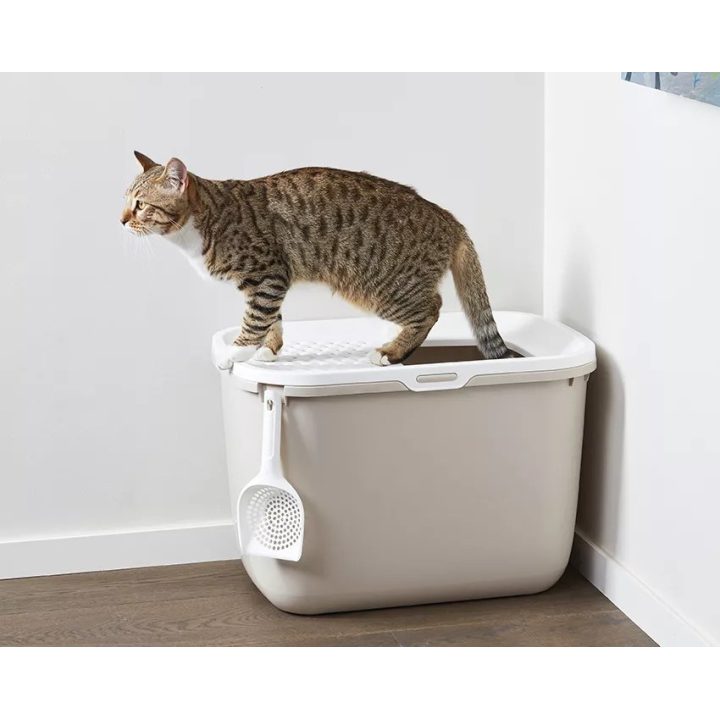SAVIC Hop Coffee Brown with White Lid – Cat Litter Tray – 58.5x39x39.5 cm – 1 pc.