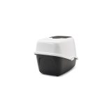SAVIC Nestor White-Black - Covered Cat Litter Box - 56x39x38.5 cm - 1 pc