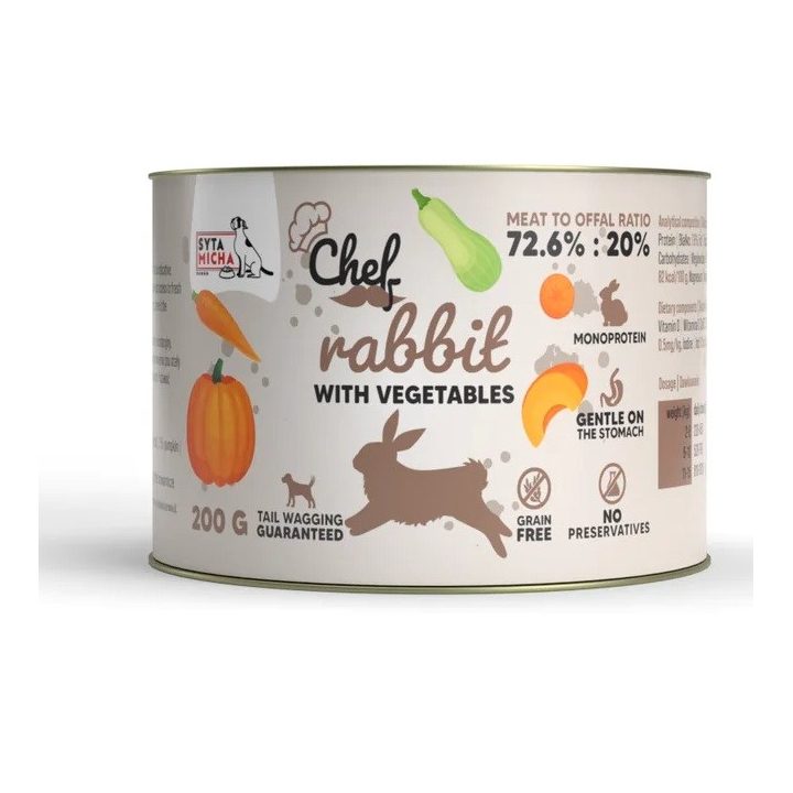 SYTA MICHA Chef Rabbit with vegetables Mono - wet dog food - 200g
