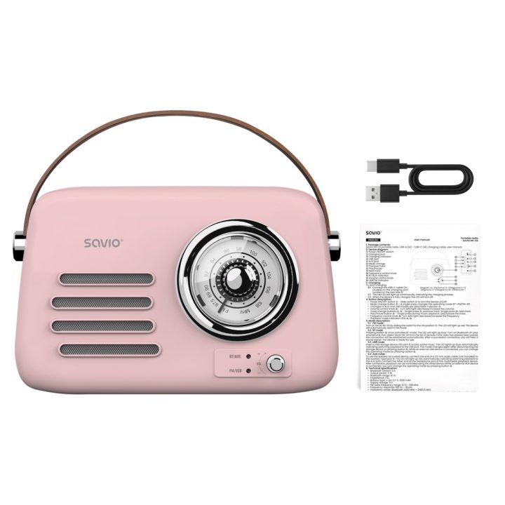 SAVIO RS-03 Portable radio pink