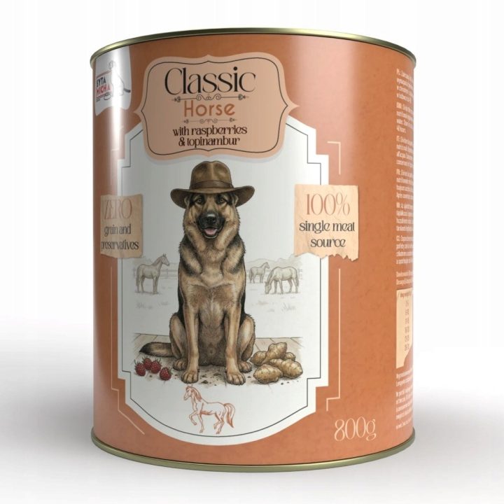 SYTA MICHA Classic Mono Horse with raspberries and Jerusalem artichoke - wet dog food - 800g