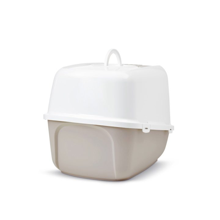 SAVIC Nestor Jumbo White - Coffee - covered cat litter box - 66.5x48.5x46.5 cm - 1 pc.