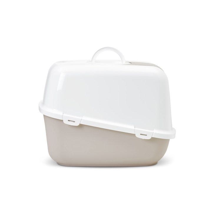 SAVIC Nestor Jumbo White - Coffee - covered cat litter box - 66.5x48.5x46.5 cm - 1 pc.