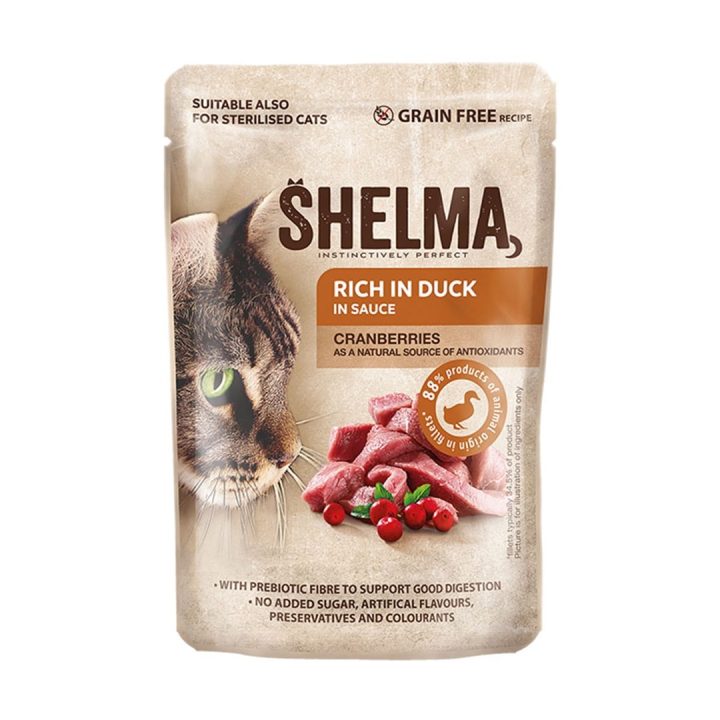 SHELMA Rich in chicken turkey beef and duck - wet cat food - 4x85g