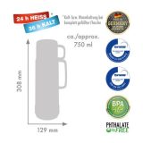 ROTPUNKT Glass thermos capacity 0.750 l polar-el.-summer squash (white-yellow)