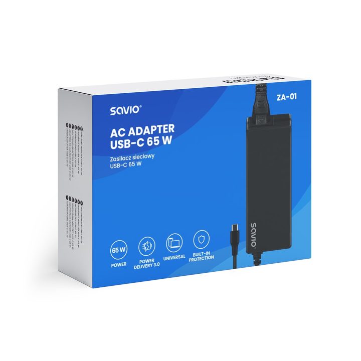 Savio ZA-01 mobile device charger Netbook Laptop Smartphone Telephone Black AC Indoor