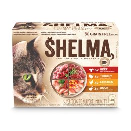 SHELMA with turkey duck chicken and beef in sauce - wet cat food - 12x85g