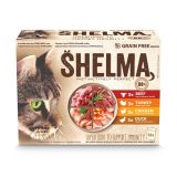 SHELMA with turkey duck chicken and beef in sauce - wet cat food - 12x85g