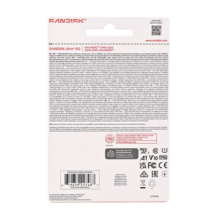 SanDisk Ultra GO 64 GB MicroSDXC UHS-I