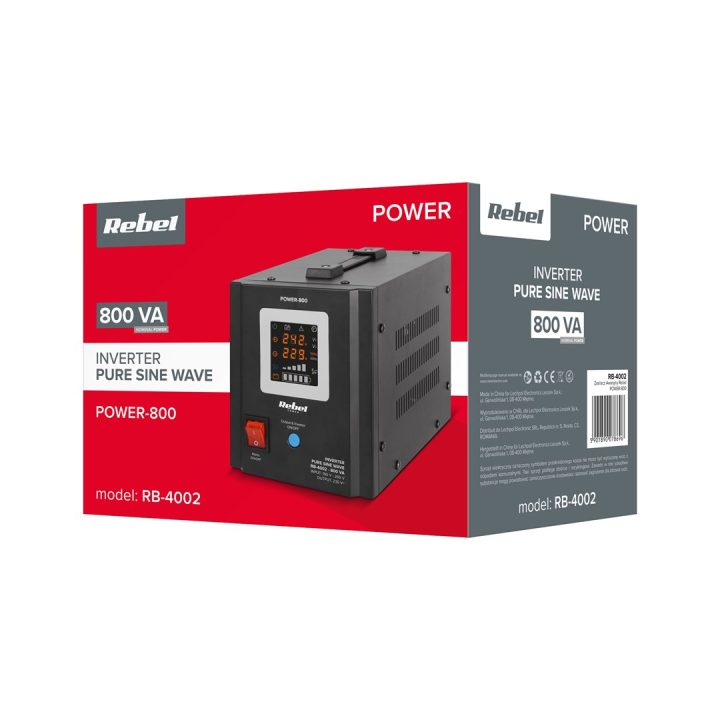 Rebel POWER-800 Emergency Power Supply – a pure sine wave inverter with a 12V charging function 230V 800VA/500W
