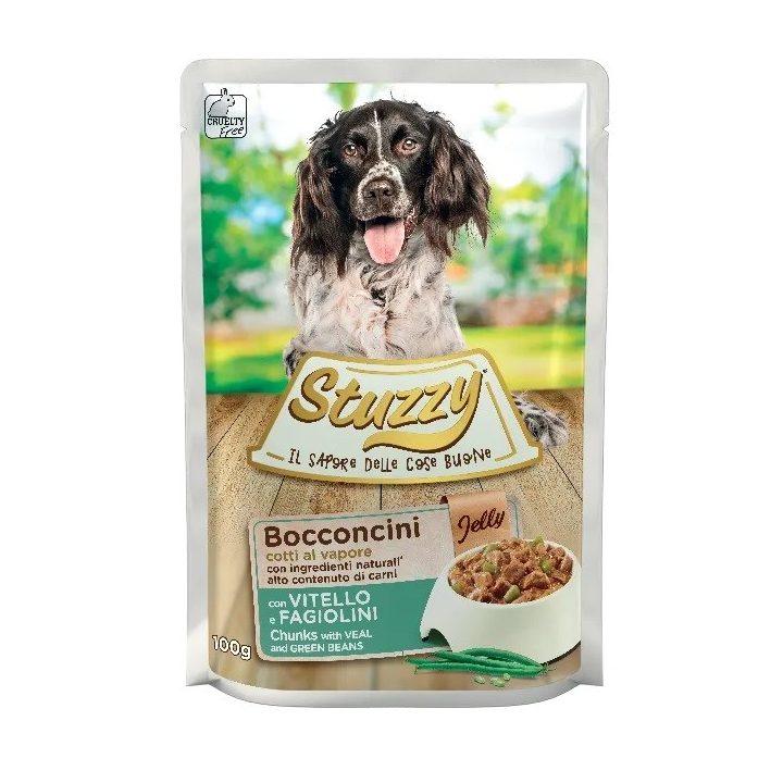 STUZZY Chunks with veal and green beans - wet dog food - 100 g