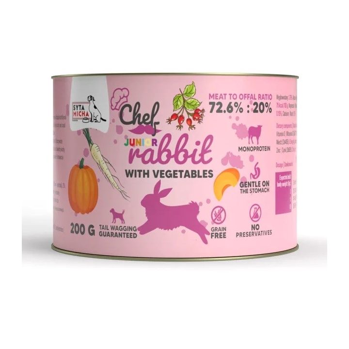 SYTA MICHA Chef Junior Rabbit with vegetables Mono - wet dog food - 200g