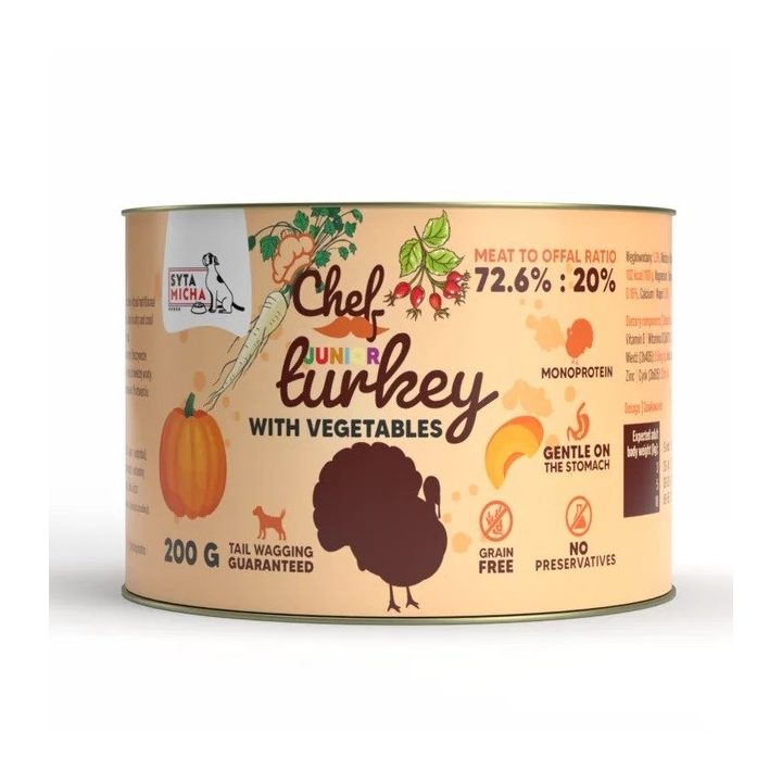 SYTA MICHA Chef Junior Turkey with vegetables Mono - wet dog food - 200g