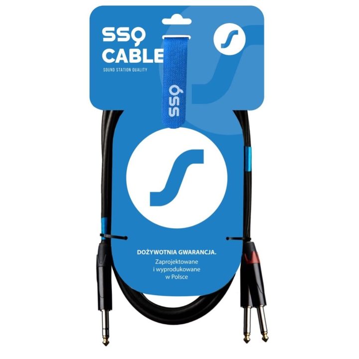 SSQ JSJM2 SS-1453 Cable Jack Stereo - 2x Jack Mono 2 m Black