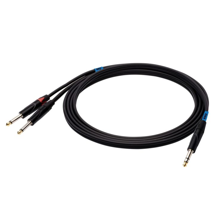 SSQ JSJM2 SS-1453 Cable Jack Stereo - 2x Jack Mono 2 m Black