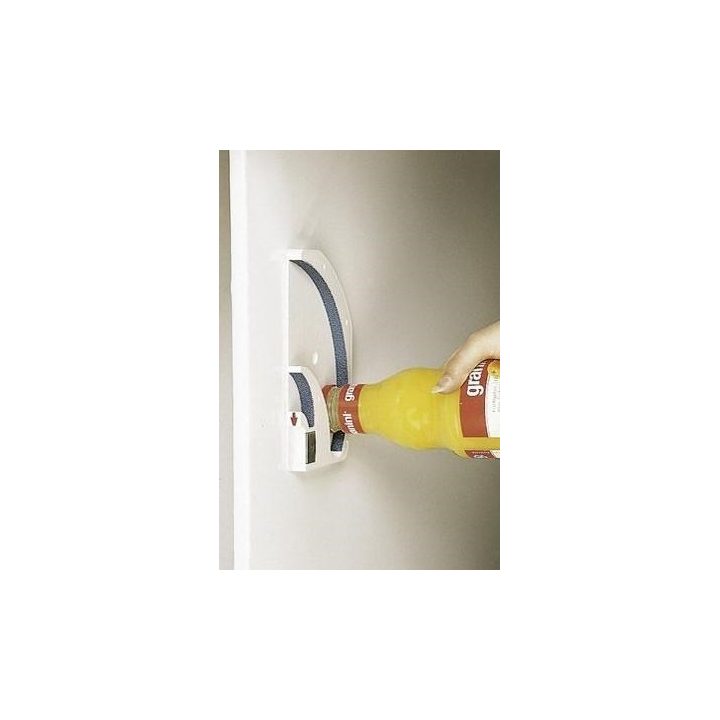 Jar and bottle opener under-cabinet mounted